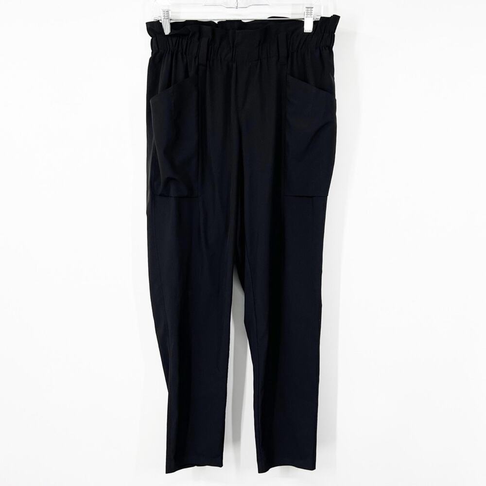 Betabrand Black Lightweight Paperbag Pants Pockets Pull On